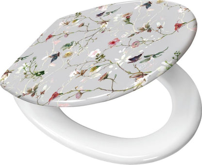 Toiletsæde Flores Hvid Universal Duroplast Blødt Lukkende 45x37 cm