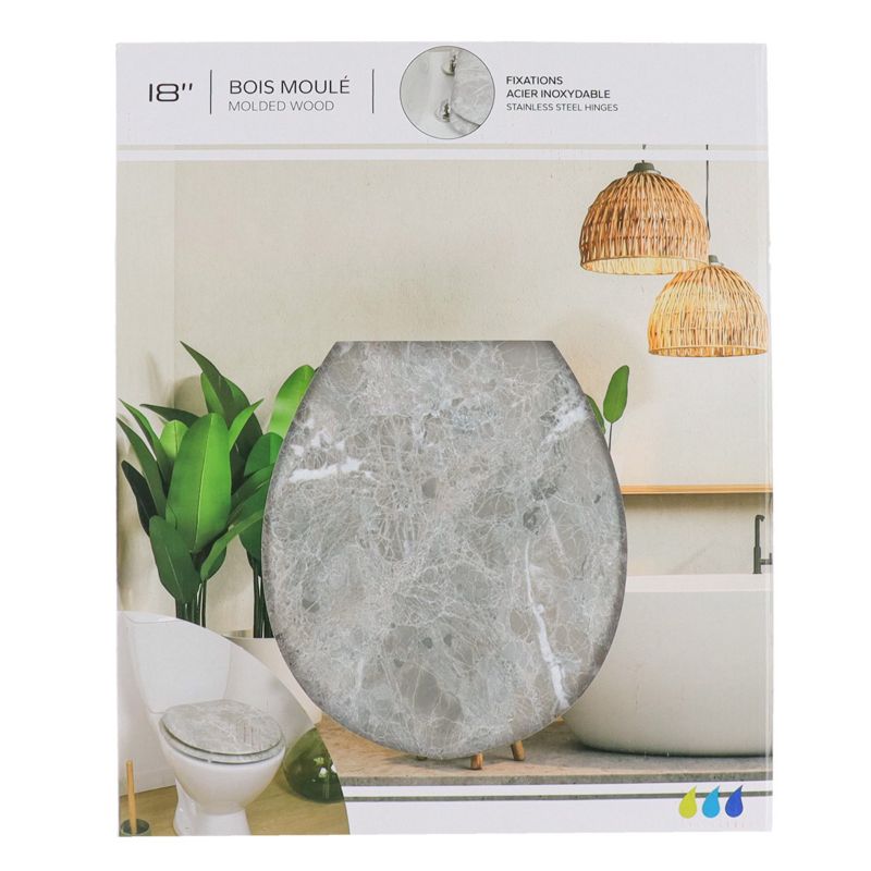 Toiletsæde Marmor Grå 44 cm Universal