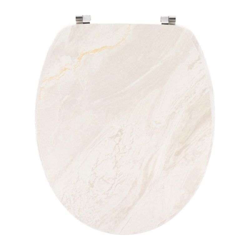 Toiletsæde Marmor Beige 50 cm MDF Rustfri Stålhængsler