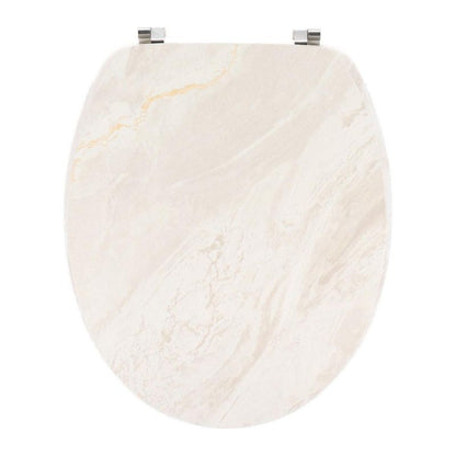 Toiletsæde Marmor Beige 50 cm MDF Rustfri Stålhængsler