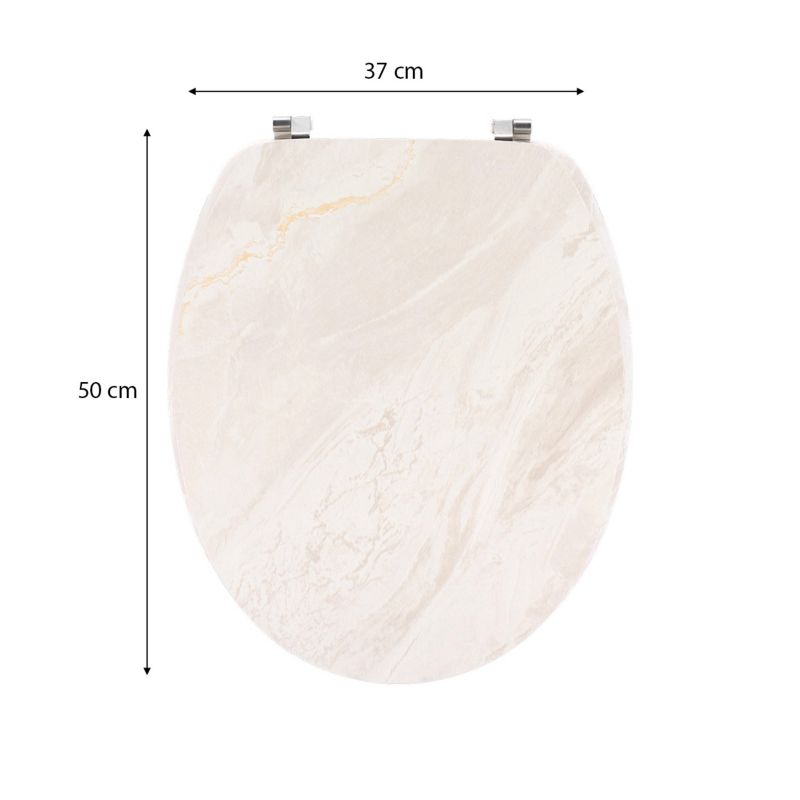 Toiletsæde Marmor Beige 50 cm MDF Rustfri Stålhængsler