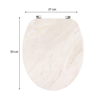 Toiletsæde Marmor Beige 50 cm MDF Rustfri Stålhængsler