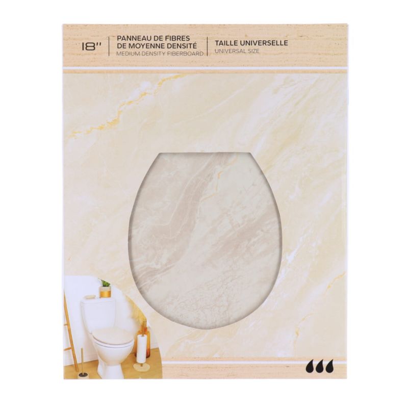 Toiletsæde Marmor Beige 50 cm MDF Rustfri Stålhængsler
