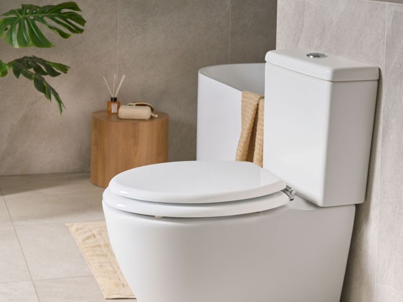 Toiletsæde Mazaruni MDF Hvid Softclose Quick-Release