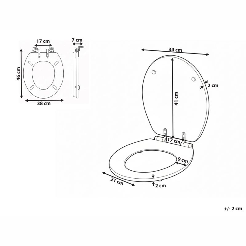 Toiletsæde Mazaruni MDF Hvid Softclose Quick-Release