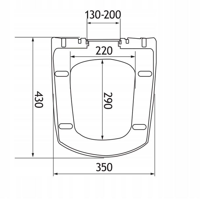 Toiletsæde Hvid Duroplast Antibakteriel 43 x 35 cm