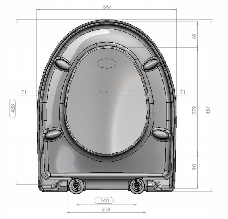 Toiletsæde Duroplast Antibakteriel 45,1x36,7 cm Hvid 8586005352525