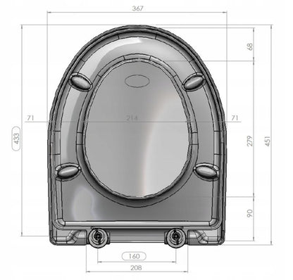 Toiletsæde Duroplast Antibakteriel 45,1x36,7 cm Hvid 8586005352525