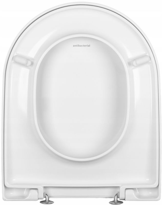 Toiletsæde Duroplast Antibakteriel 44x36 cm Hvid med Metalhængsler