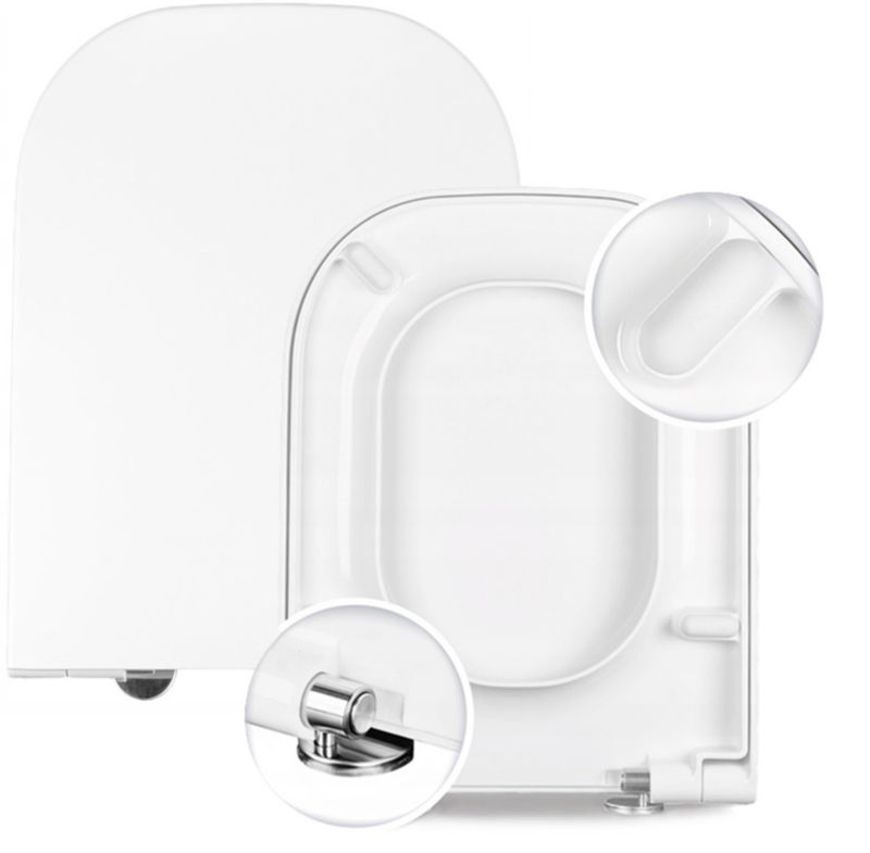 Toiletsæde med Blødt Luk Duroplast Antibakteriel 46 x 35 cm Hvid