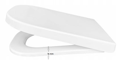 Toiletsæde med Blødt Luk Duroplast Antibakteriel 46 x 35 cm Hvid