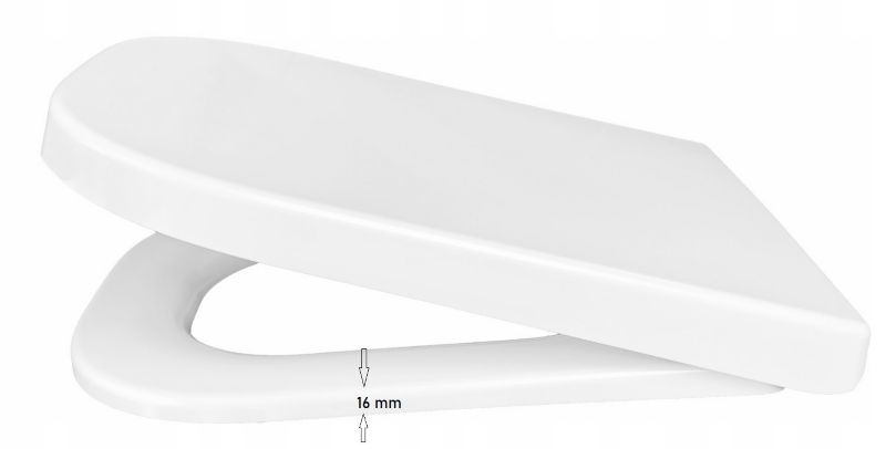 Toiletsæde med Blødt Luk Duroplast Antibakteriel 46 x 35 cm Hvid