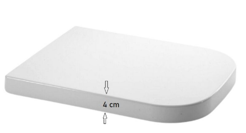Toiletsæde med Blødt Luk Duroplast Antibakteriel 46 x 35 cm Hvid