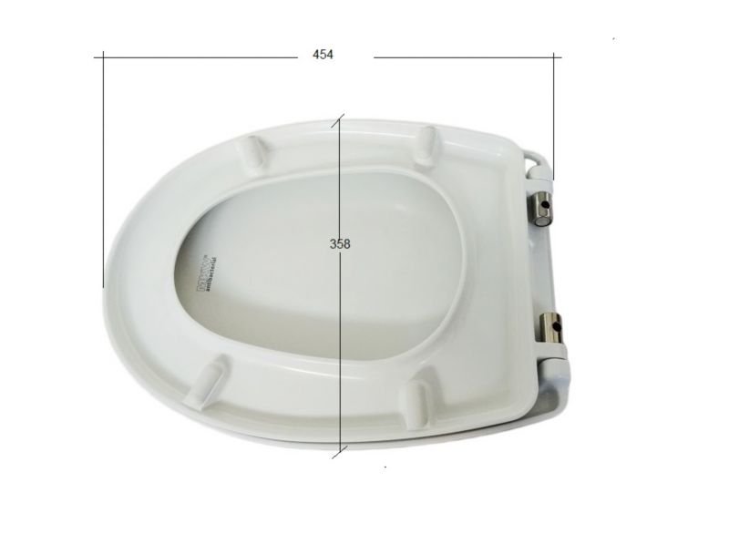 Toiletsæde Duroplast Hvid Antibakteriel 45,4x35,8 cm 160 kg