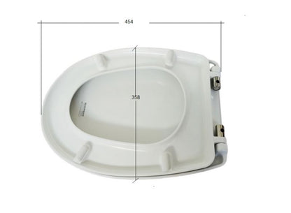 Toiletsæde Duroplast Hvid Antibakteriel 45,4x35,8 cm 160 kg