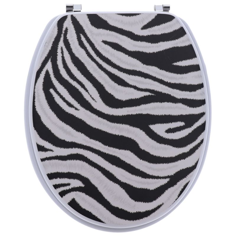 Toiletsæde Nubia Zebra Sort Hvid 37,5x46 cm | 3664323199475