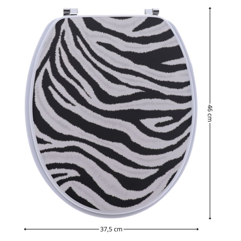 Toiletsæde Nubia Zebra Sort Hvid 37,5x46 cm | 3664323199475