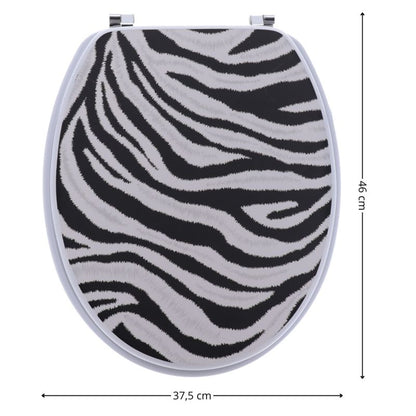 Toiletsæde Nubia Zebra Sort Hvid 37,5x46 cm | 3664323199475