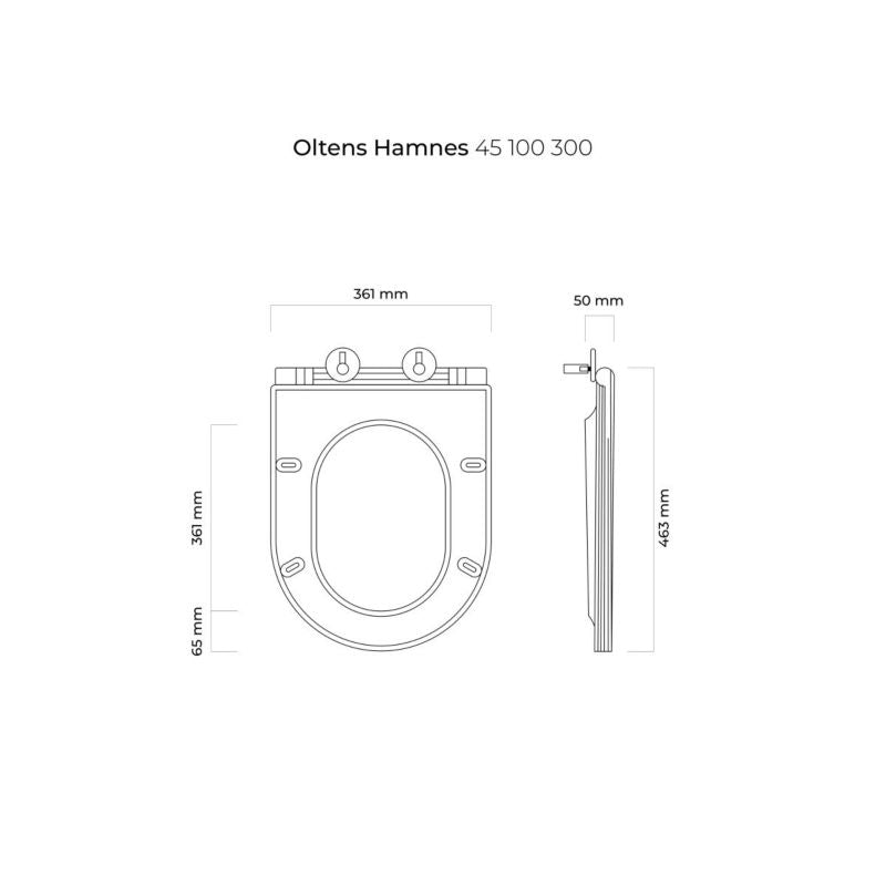Toiletsæde Hamnes Sort Mat med ClickClean, Duroplast, 1 stk.