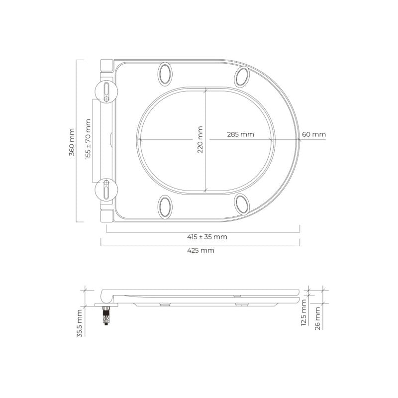 Toiletsæde Slim SoftClose Click & Clean Hvid Duroplast 1 stk.
