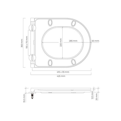 Toiletsæde Slim SoftClose Click & Clean Hvid Duroplast 1 stk.