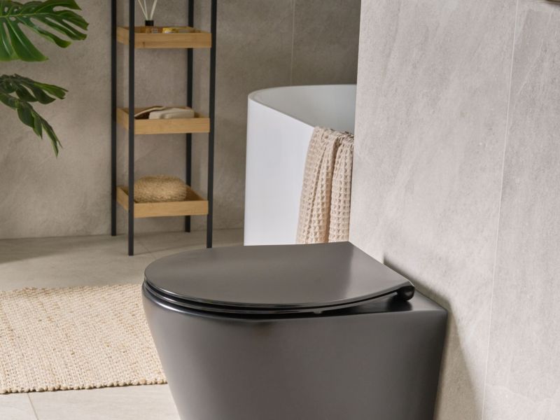Toiletsæde Putumayo Smukła Wolnoopadająca Duroplast Sort 1 stk.