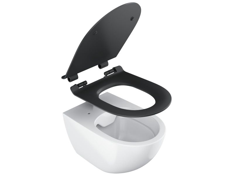 Toiletsæde Vita Slim Sort SoftClose 364x450x51 mm