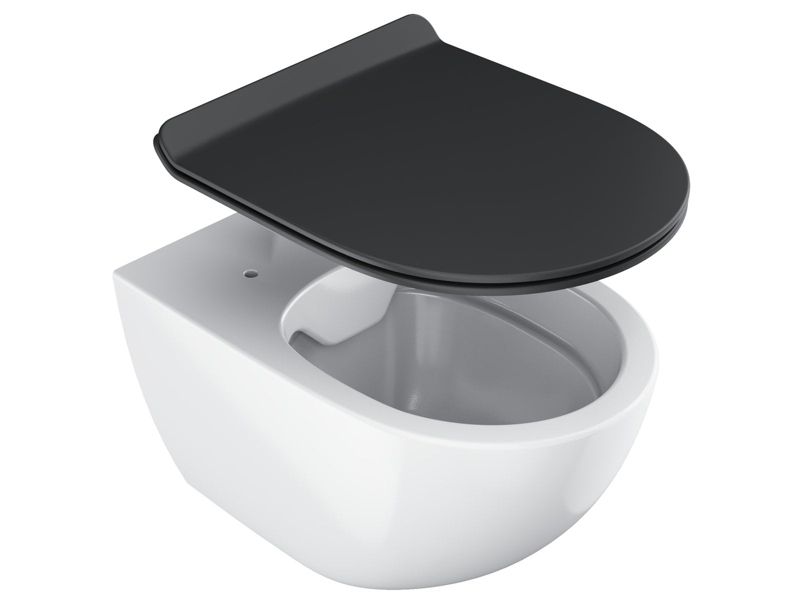 Toiletsæde Vita Slim Sort SoftClose 364x450x51 mm