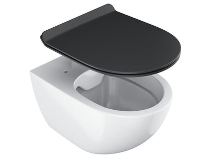 Toiletsæde Vita Slim Sort SoftClose 364x450x51 mm