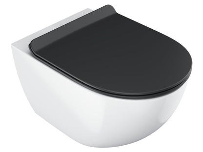 Toiletsæde Vita Slim Sort SoftClose 364x450x51 mm