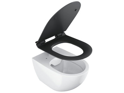 Toiletsæde Vita Slim Sort SoftClose 364x450x51 mm