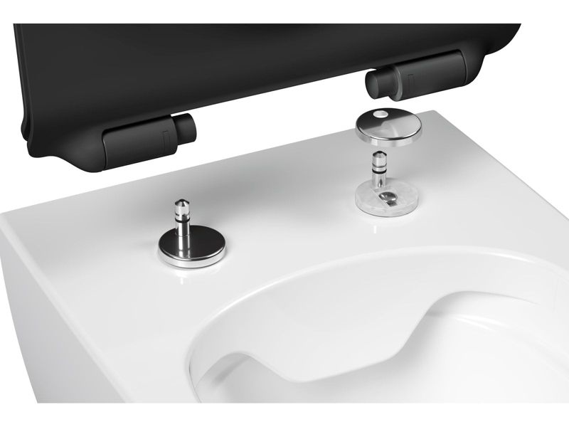 Toiletsæde Vita Slim Sort SoftClose 364x450x51 mm