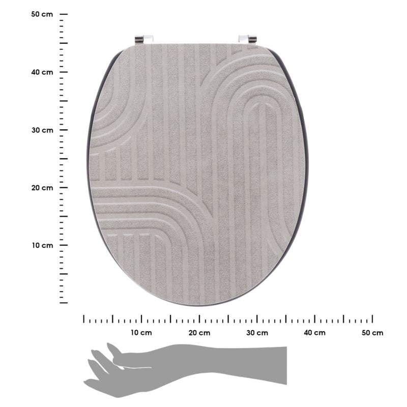 Toiletsæde Riva Beige MDF 37,5x46 cm | 3664323199468