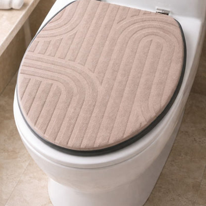 Toiletsæde Riva Blush Beige 37,5x46 cm MDF