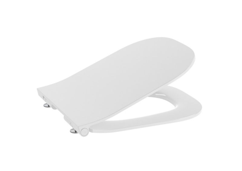 Toiletsæde Slim Square Duroplast Hvid Blødt Luk 1 stk.