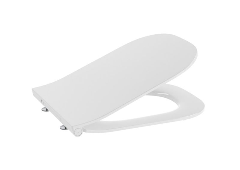 Toiletsæde Firkantet Ultra Slim Hvid med Softclose og Quick-Release