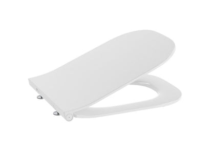Toiletsæde Firkantet Ultra Slim Hvid med Softclose og Quick-Release