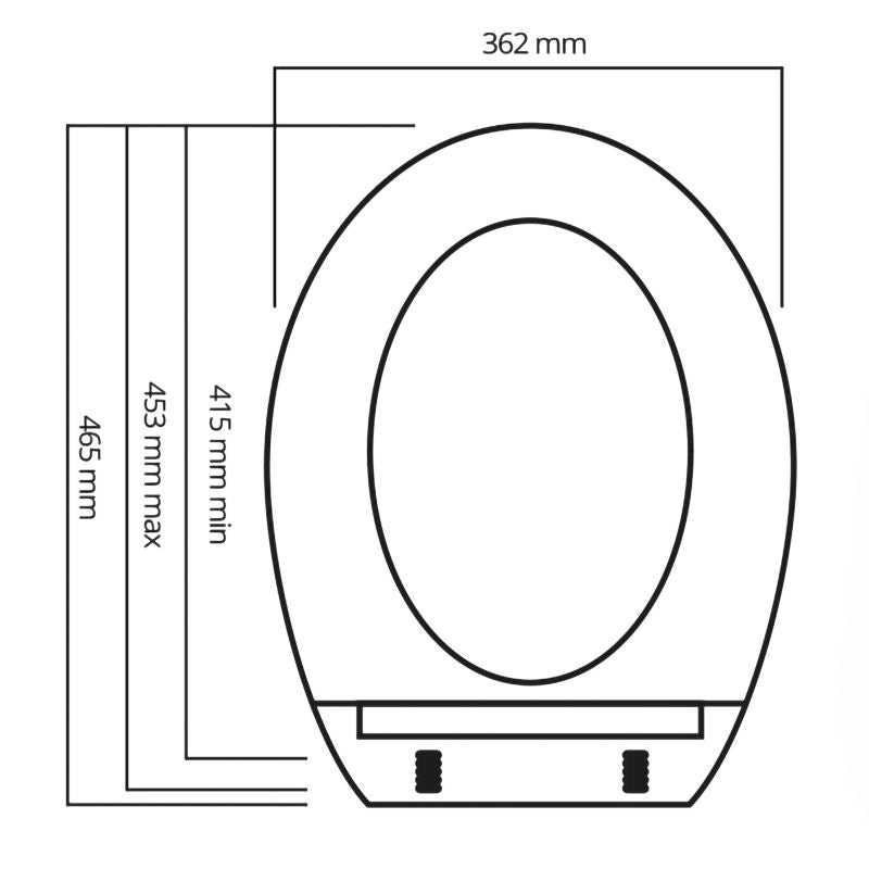 Toiletsæde Universal Hvid 46,5x36,2 cm Polypropylen 5905378797925