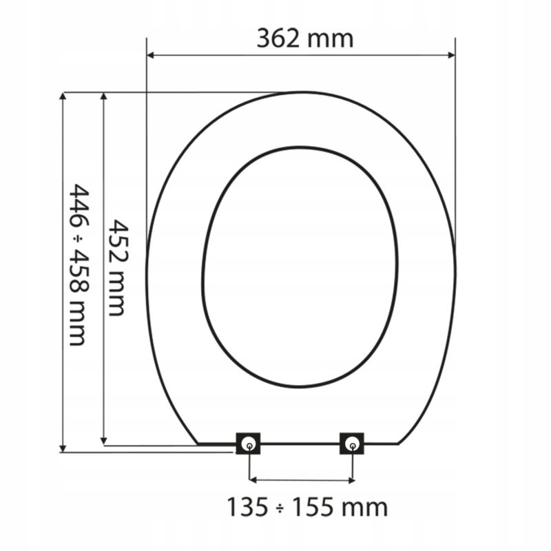 Toiletsæde Universal Hvid Polypropylen 45,8 x 36,2 cm