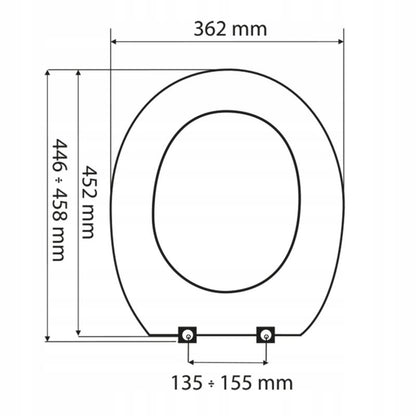 Toiletsæde Universal Hvid Polypropylen 45,8 x 36,2 cm