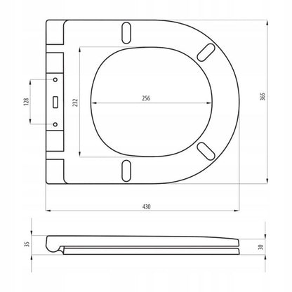 Toiletsæde Universal Hvid 43x36,5 cm Støjdæmpet Antibakteriel