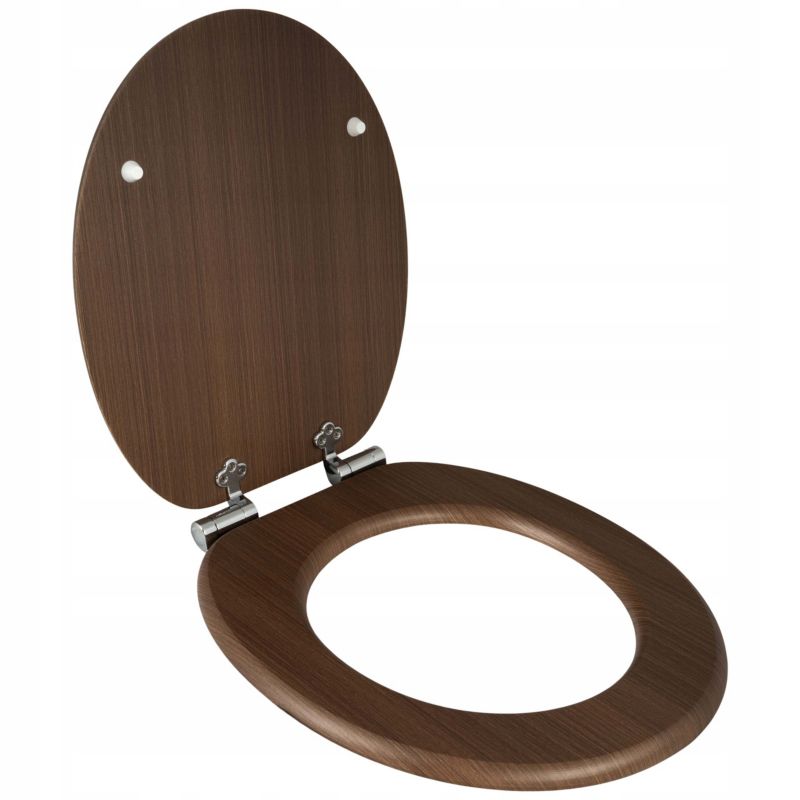 Toiletsæde MDF Brun Softclose Hurtigudløsning 43,5x37,5 cm