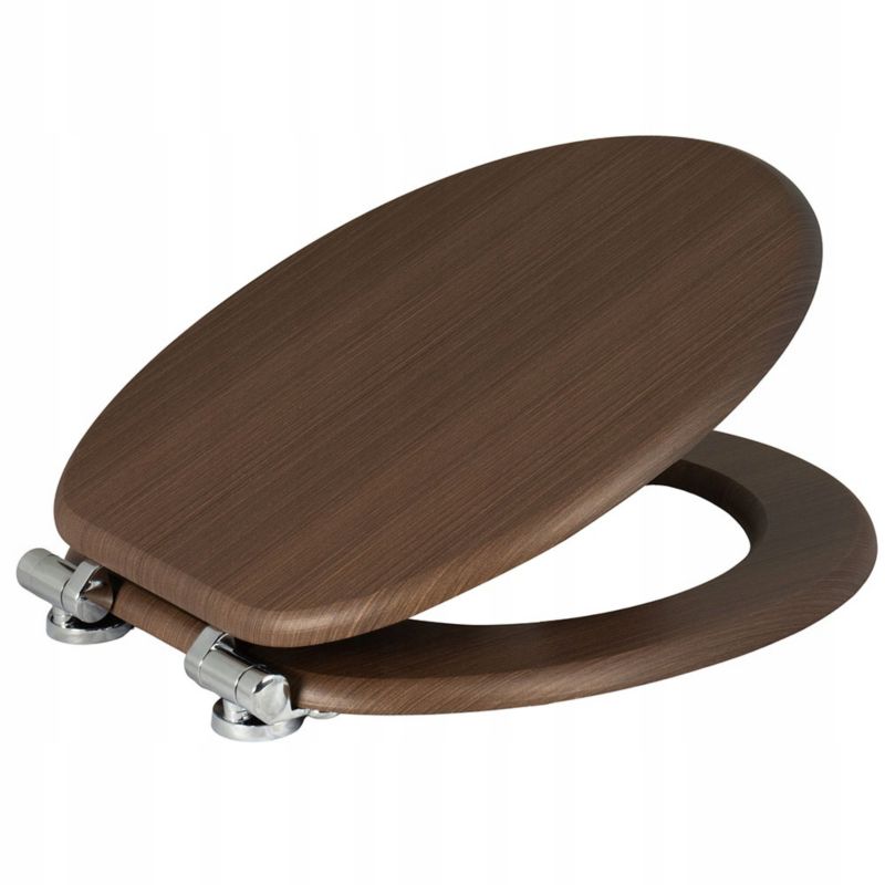 Toiletsæde MDF Brun Softclose Hurtigudløsning 43,5x37,5 cm