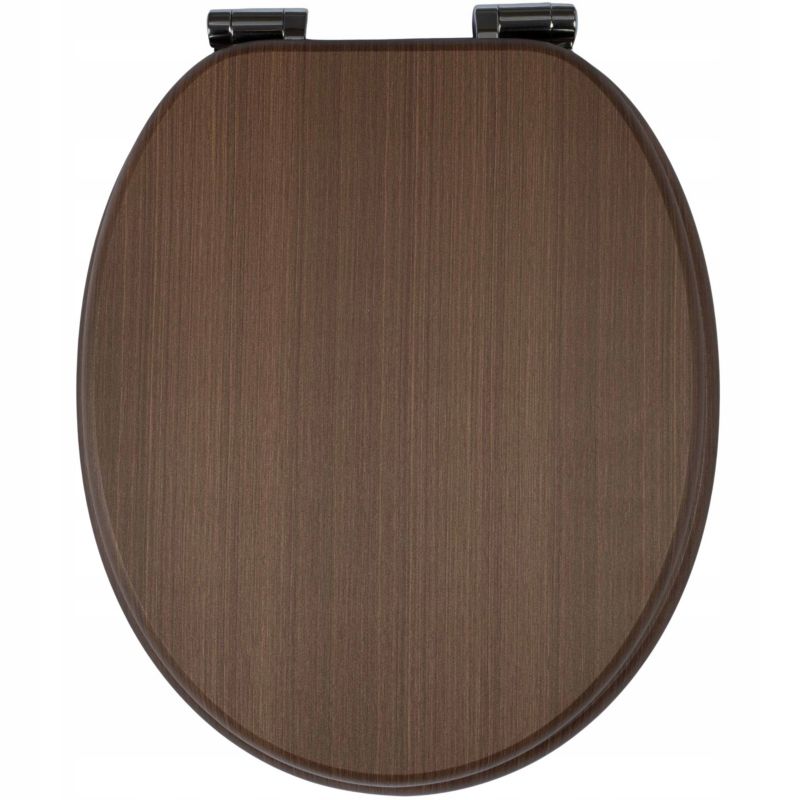 Toiletsæde MDF Brun Softclose Hurtigudløsning 43,5x37,5 cm