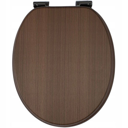 Toiletsæde MDF Brun Softclose Hurtigudløsning 43,5x37,5 cm