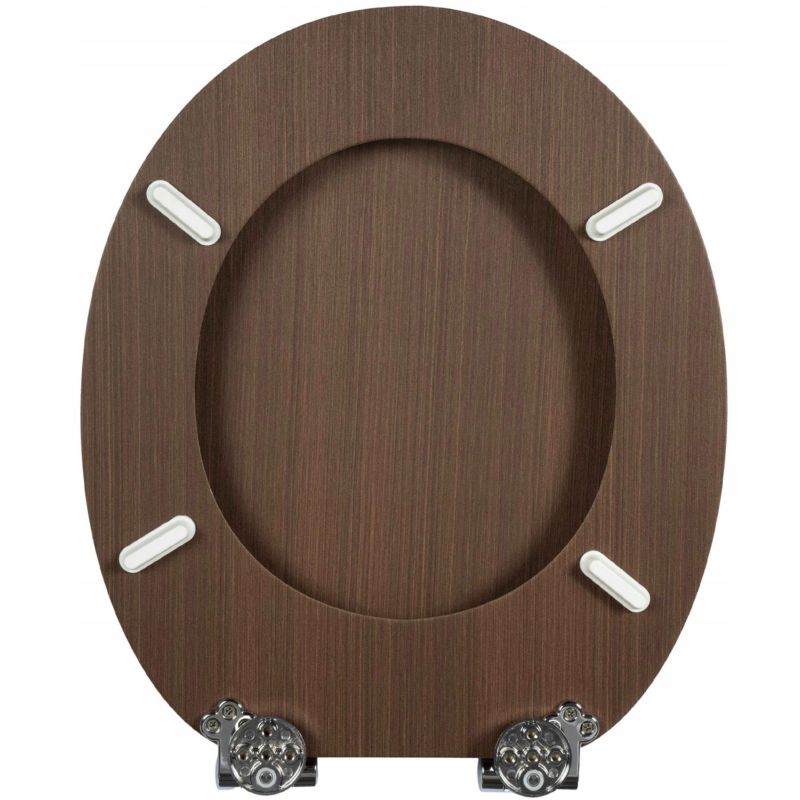Toiletsæde MDF Brun Softclose Hurtigudløsning 43,5x37,5 cm