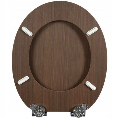 Toiletsæde MDF Brun Softclose Hurtigudløsning 43,5x37,5 cm