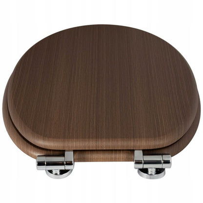 Toiletsæde MDF Brun Softclose Hurtigudløsning 43,5x37,5 cm