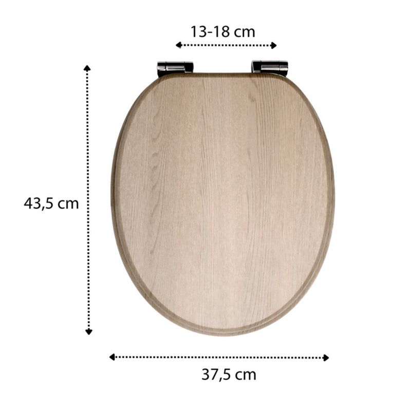 Toiletsæde MDF Beige Støjsvag Lukning 43,5x37,5 cm