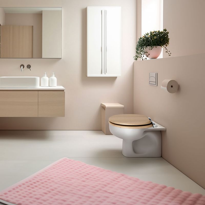 Toiletsæde MDF Beige Støjsvag Lukning 43,5x37,5 cm